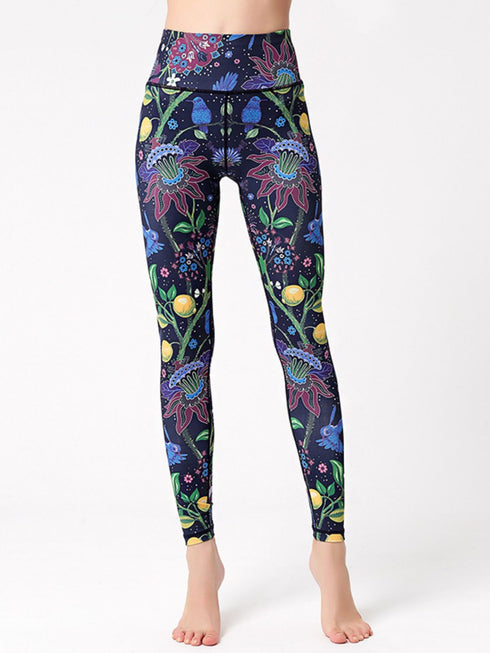 Printed High Waist Active Leggings - Odaingerous
